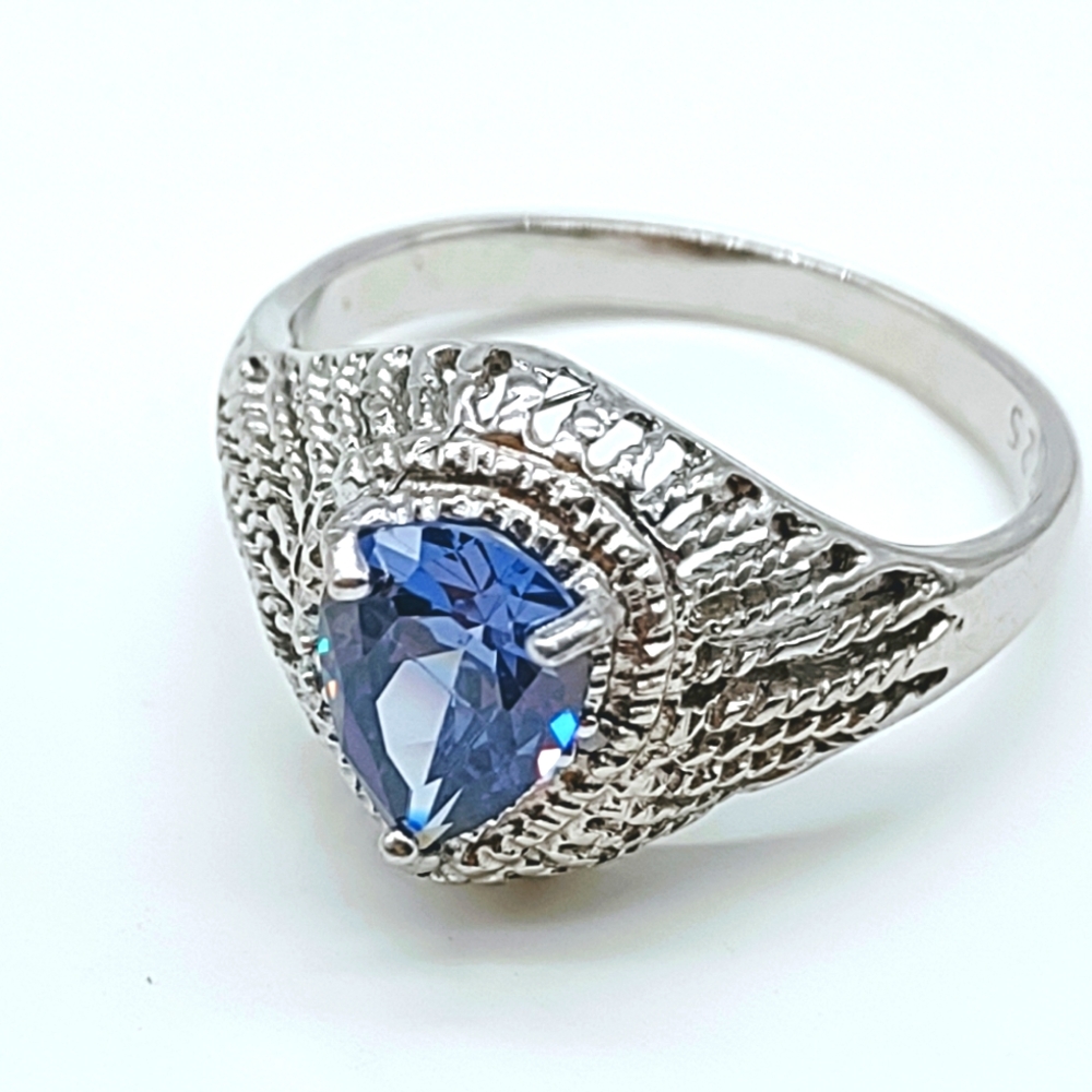 Sterling Silver Rainbow CZ Ring